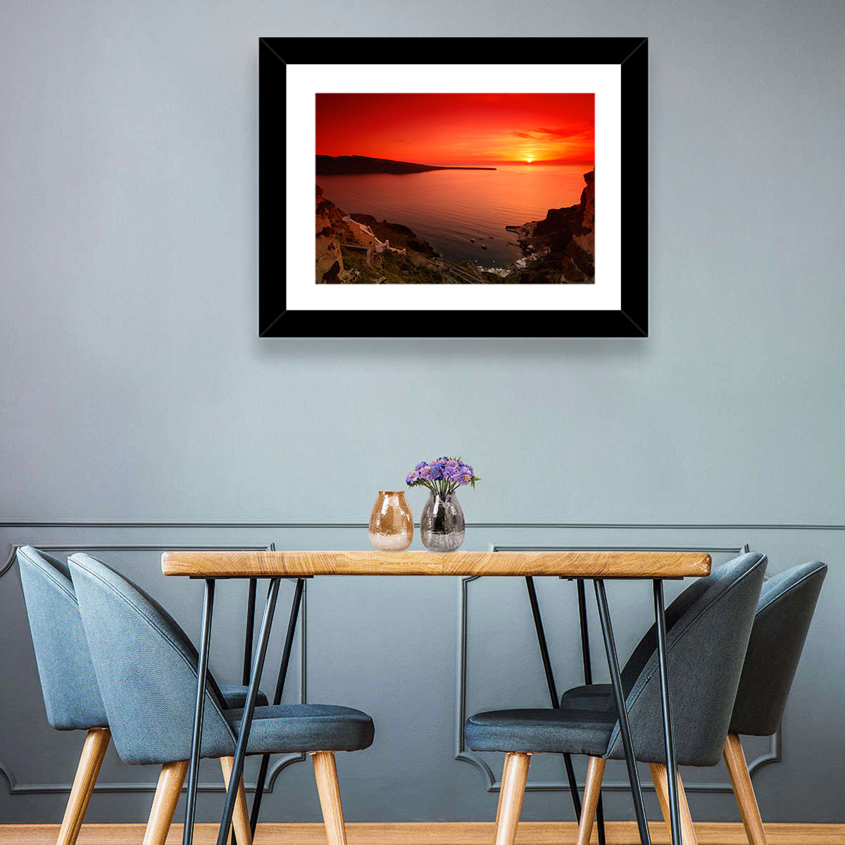 Santorini Sunset Wall Art