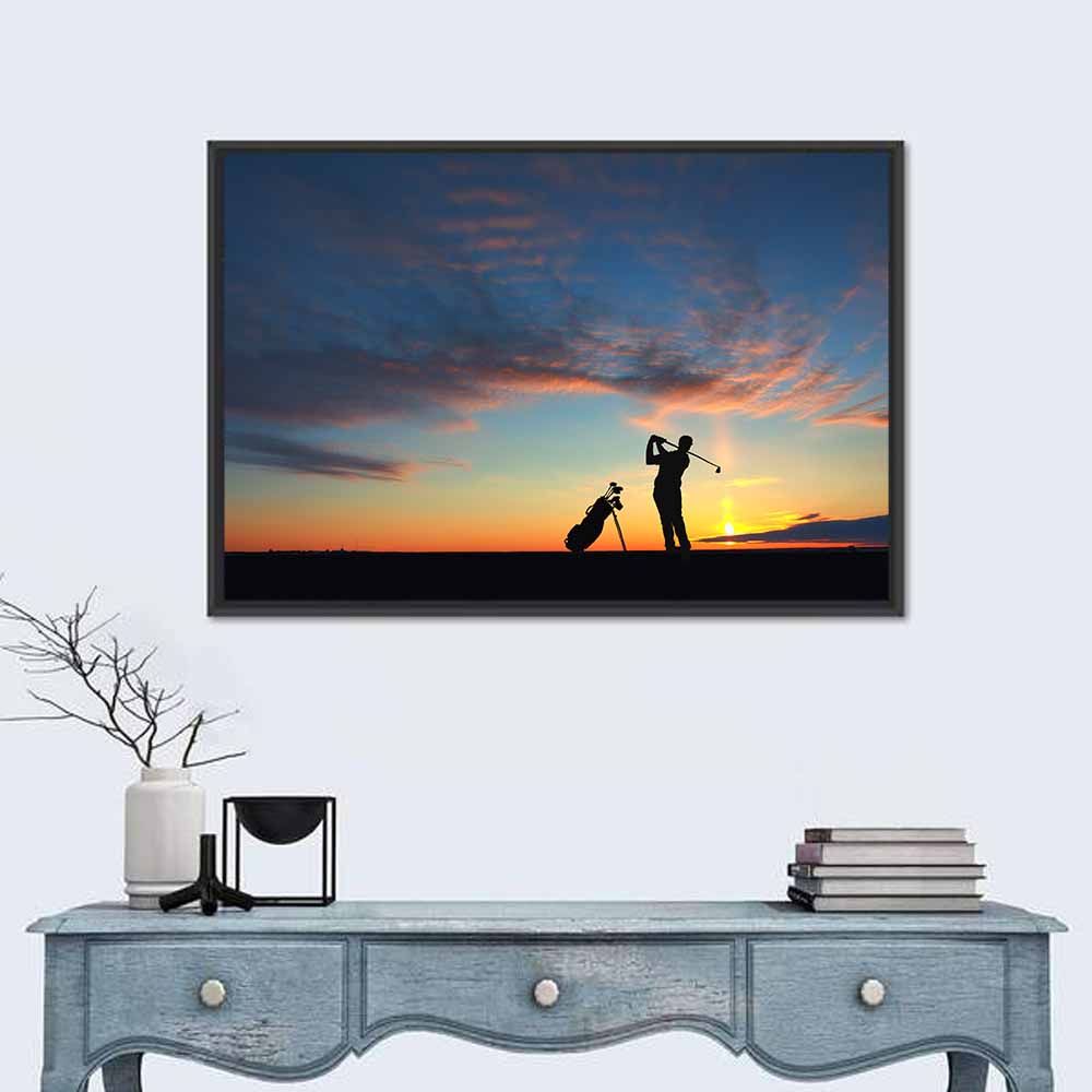 Golf Player Silhouette Wall Art
