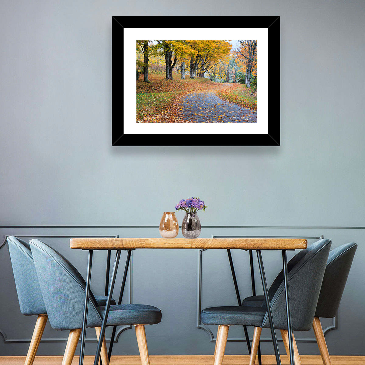 Autumn Leaves on Road Wall Art