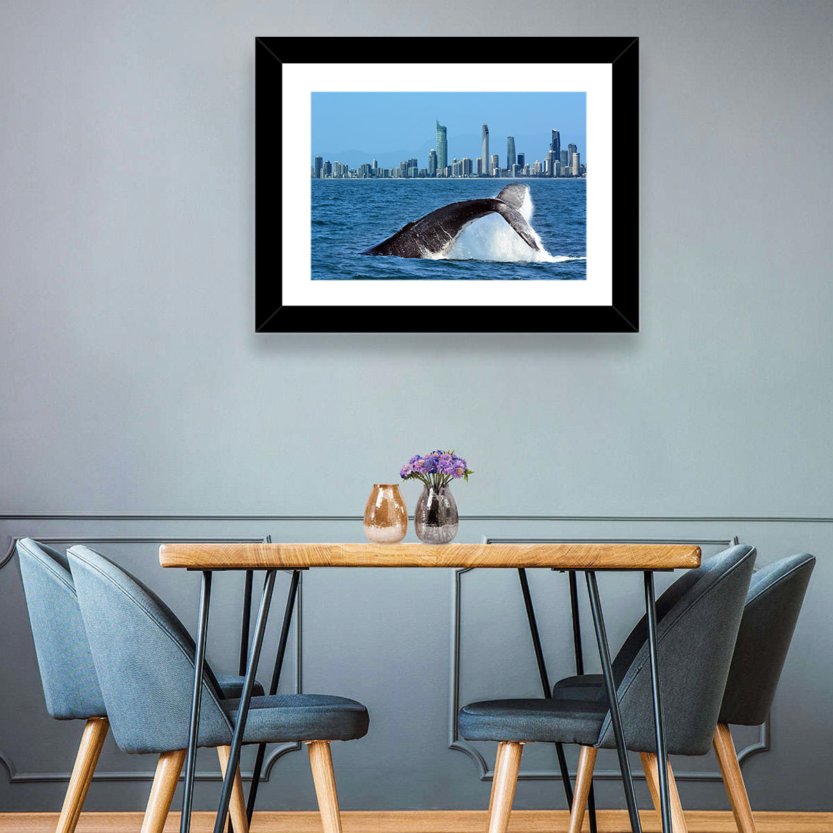 Whale and Skyline Wall Art
