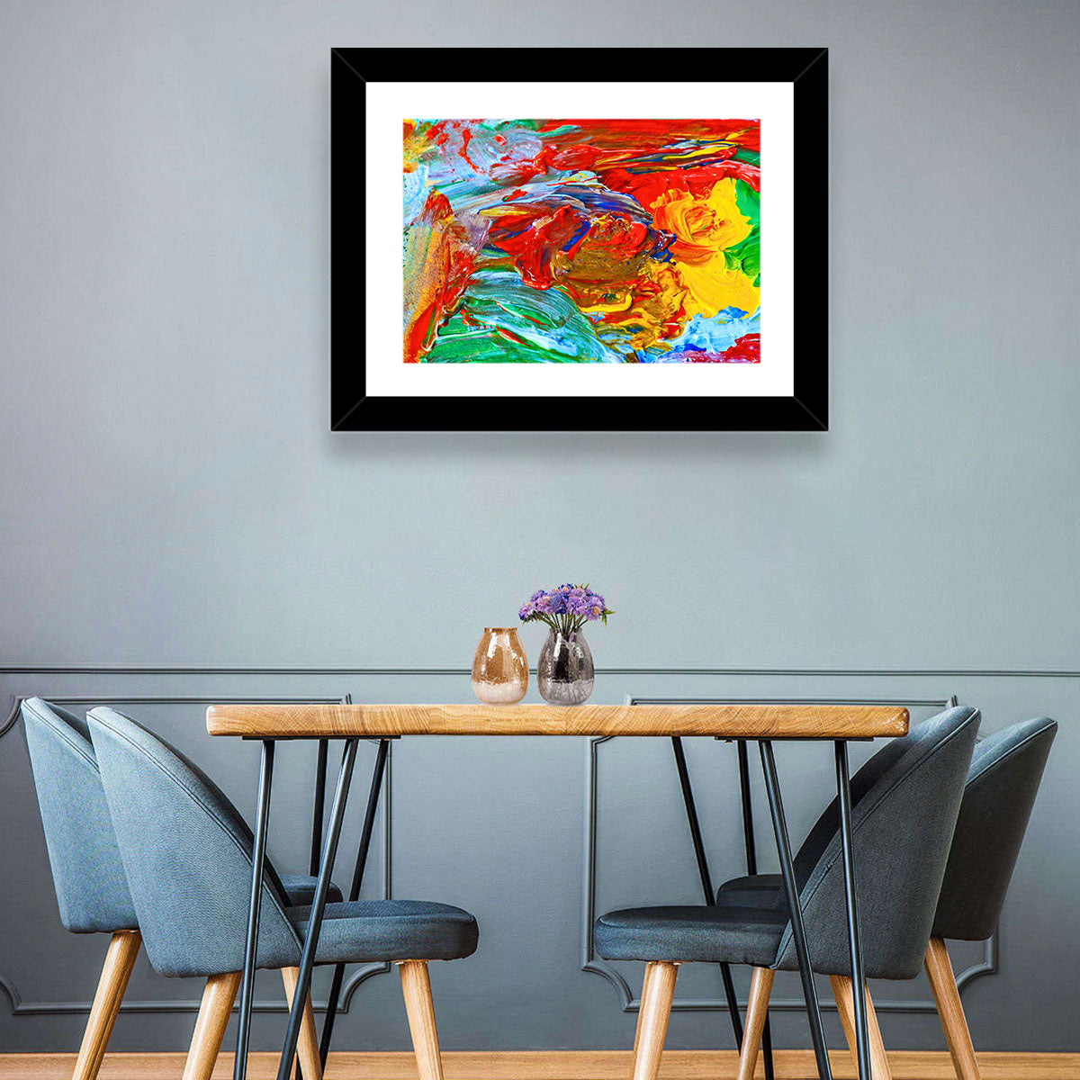 Random Colors Brush Abstract Wall Art
