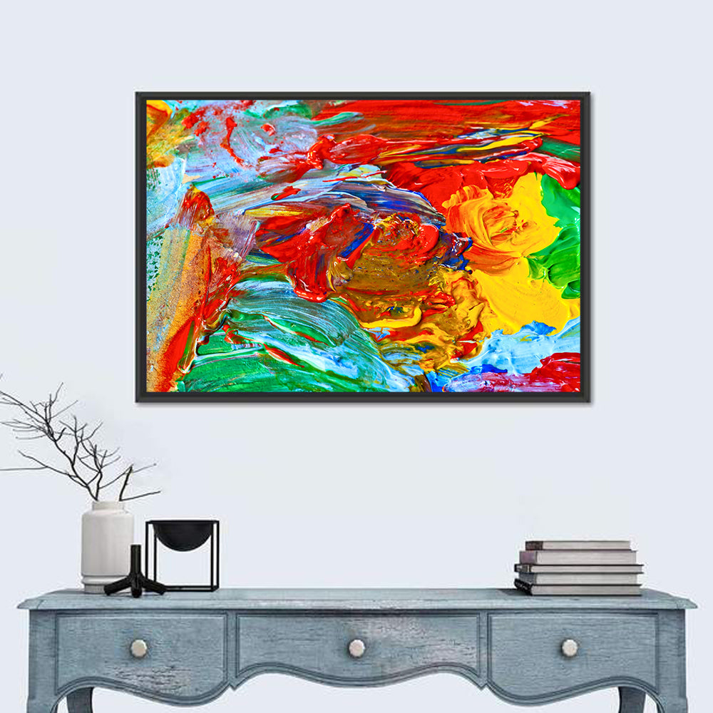 Random Colors Brush Abstract Wall Art