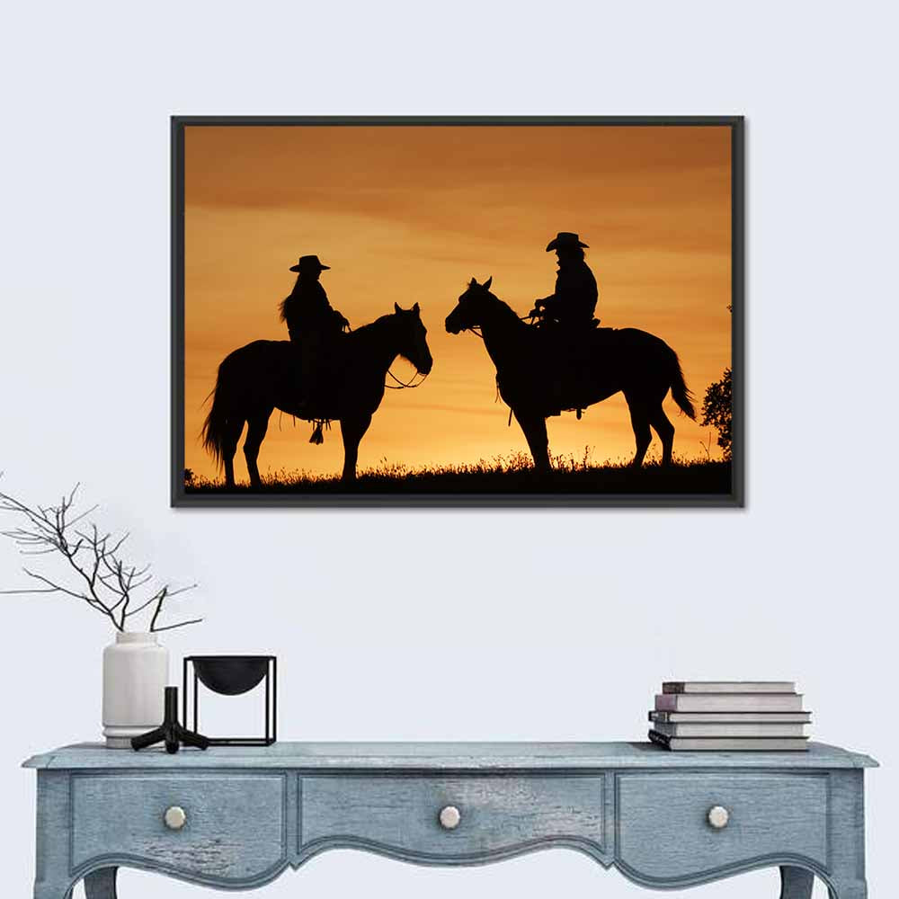 Horse Riders at Sunset Wall Art