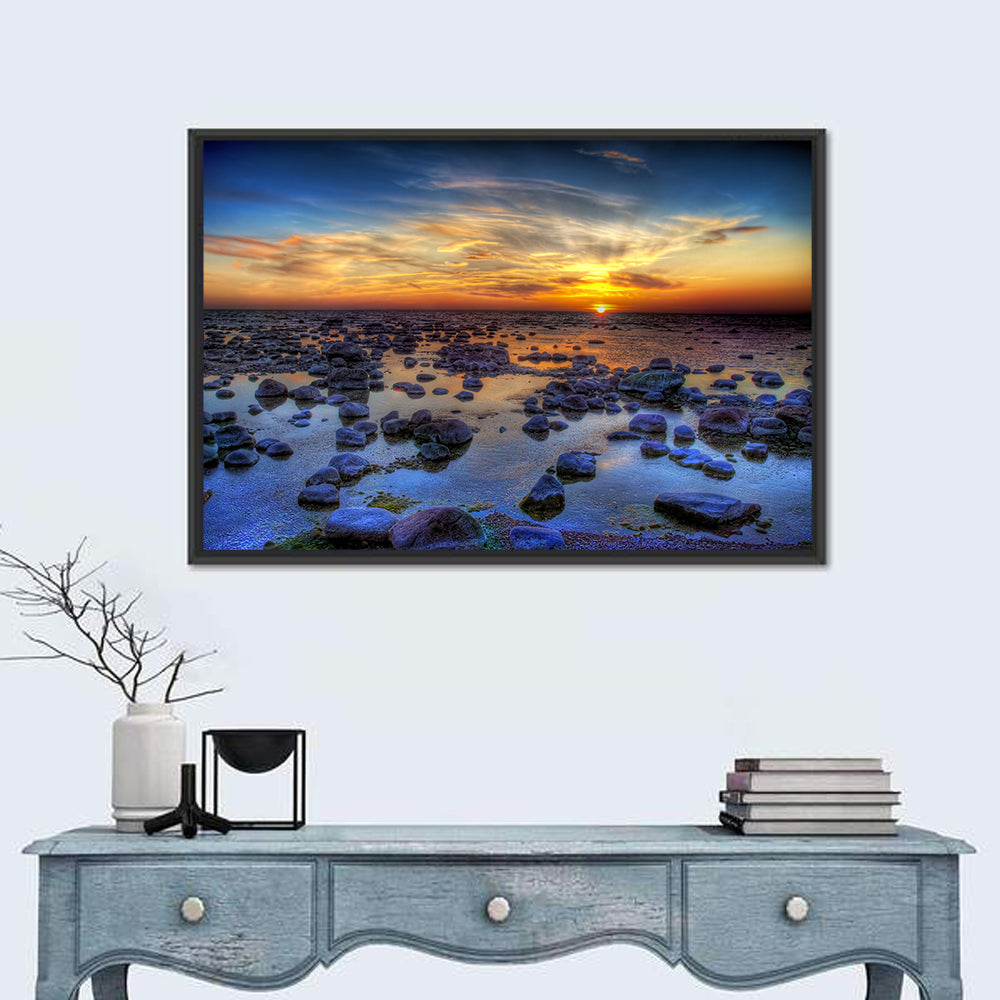 Sea Stones Sunset Wall Art
