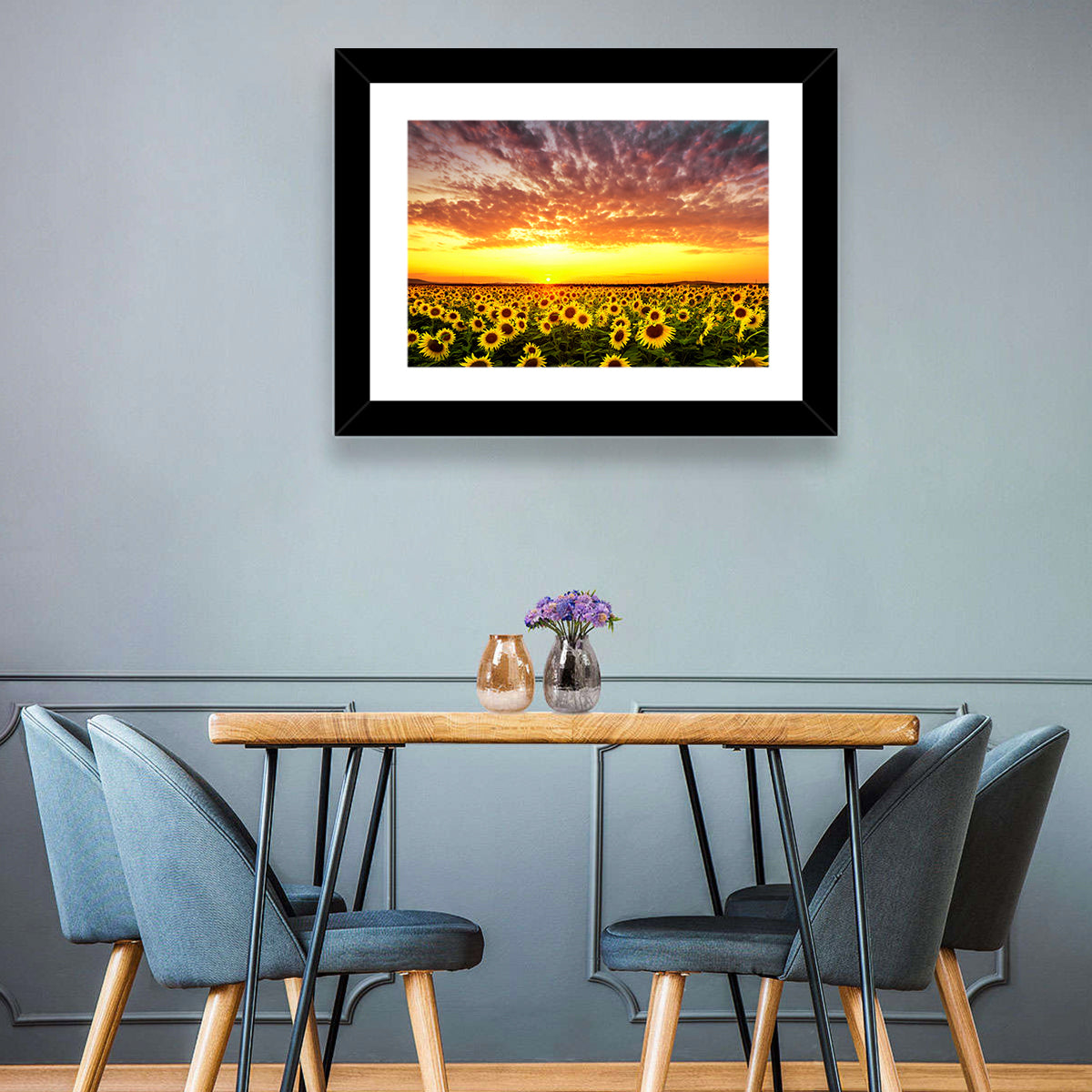 Sunflower Field Sunset Wall Art