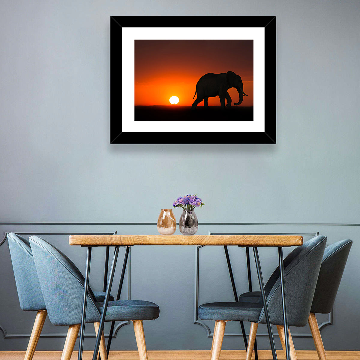 Elephant Silhouette Wall Art