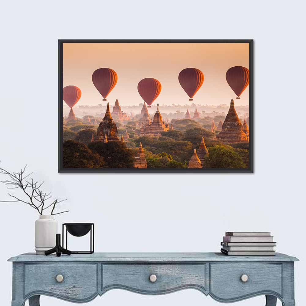 Balloon Over Bagan Wall Art