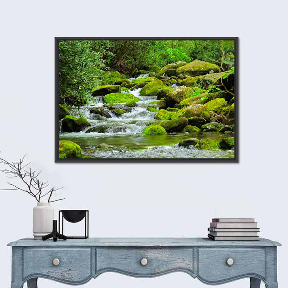 Cascading Mountain Stream Wall Art