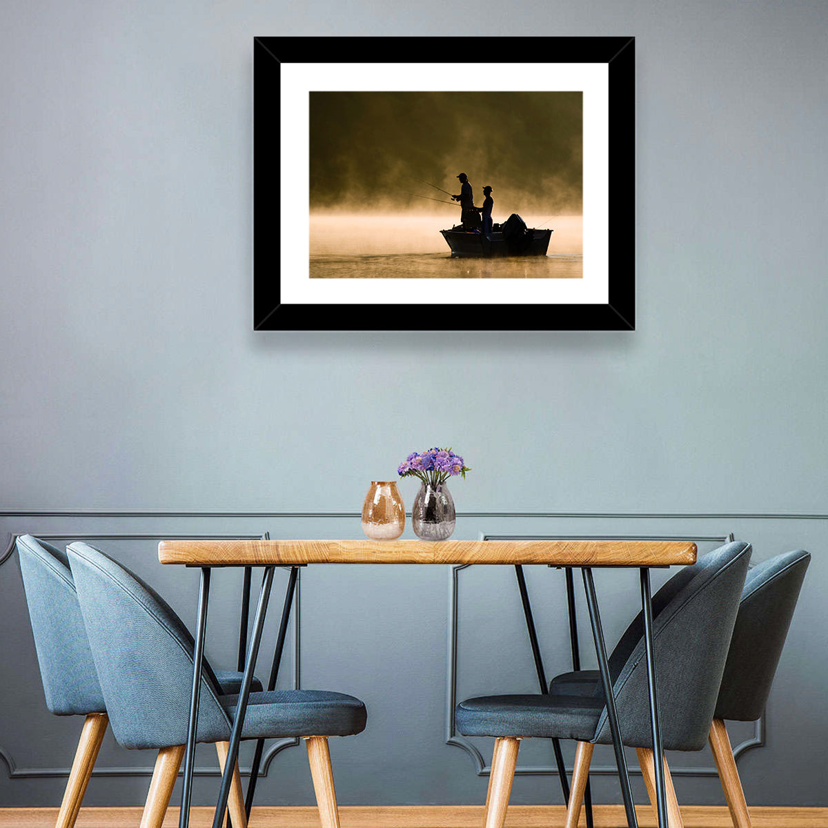 Misty Lake Fishing Wall Art