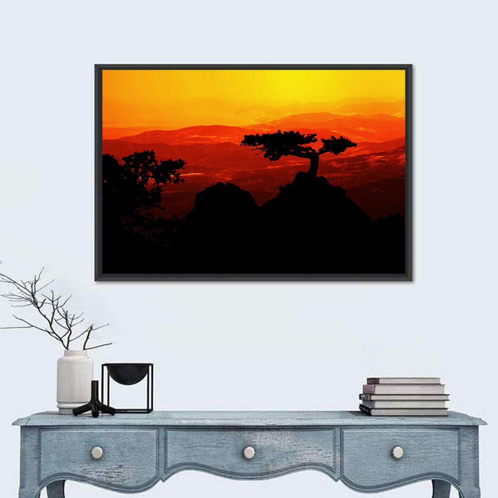 African Sunset Landscape Wall Art