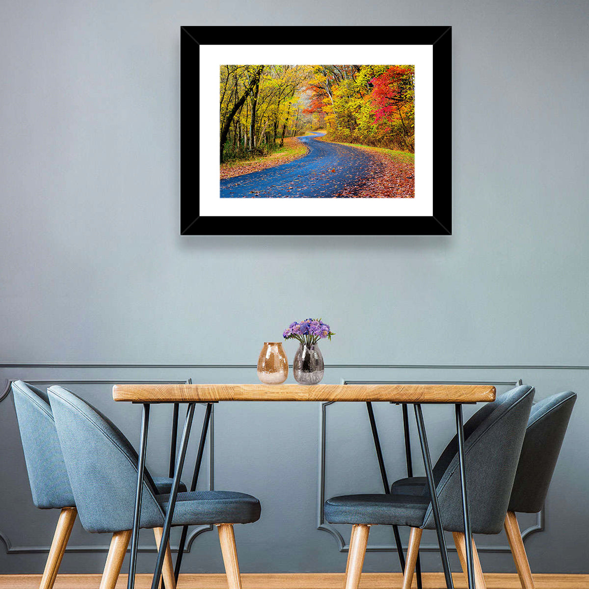 Wet Autumn Road Wall Art