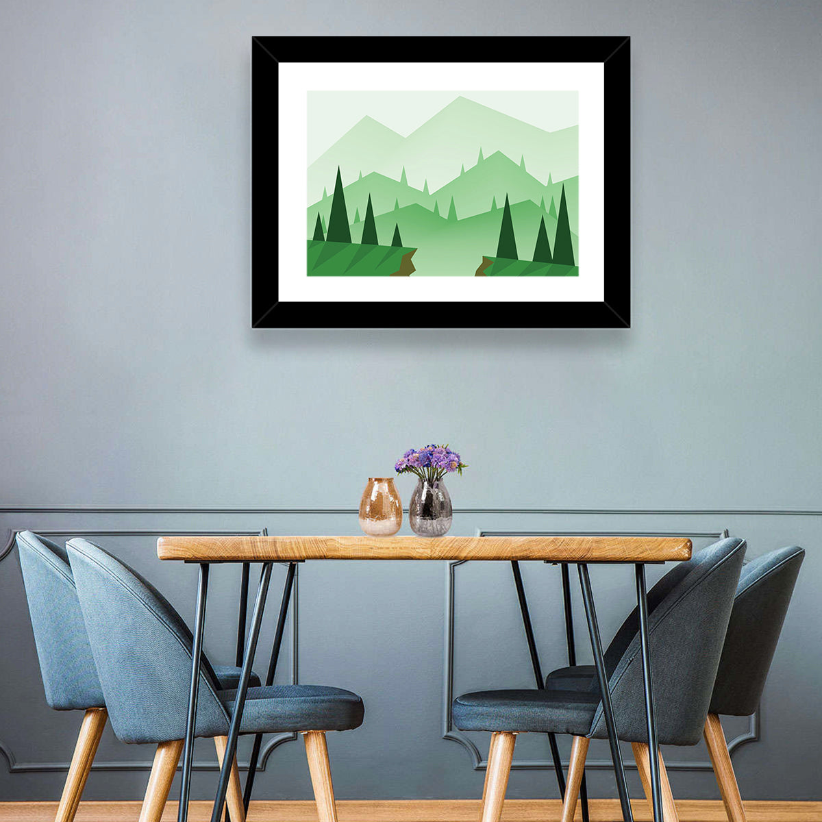 Digital Foggy Hills Wall Art
