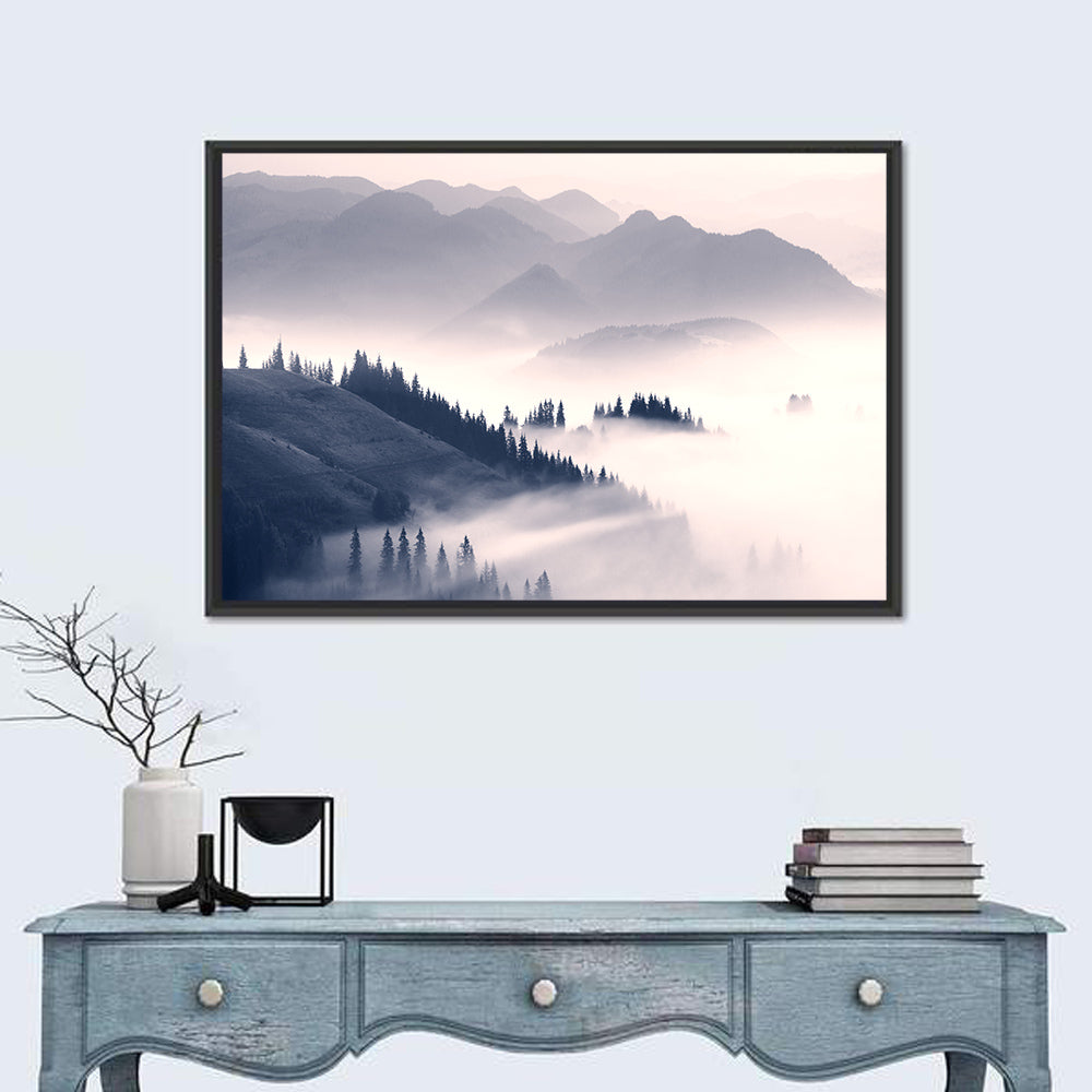 Foggy Carpathian Mountains Wall Art