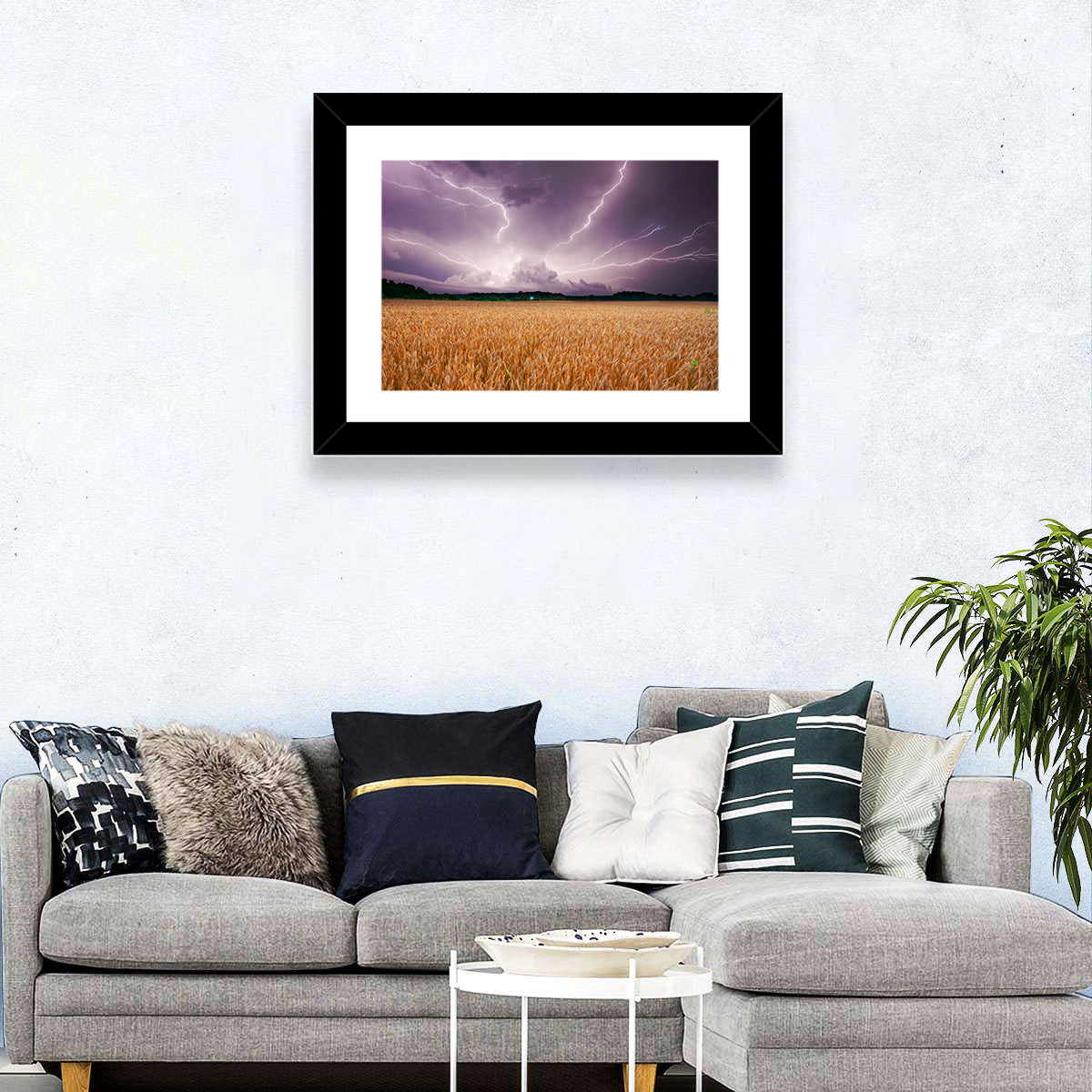 Wheat Field & Stormy Sky Wall Art