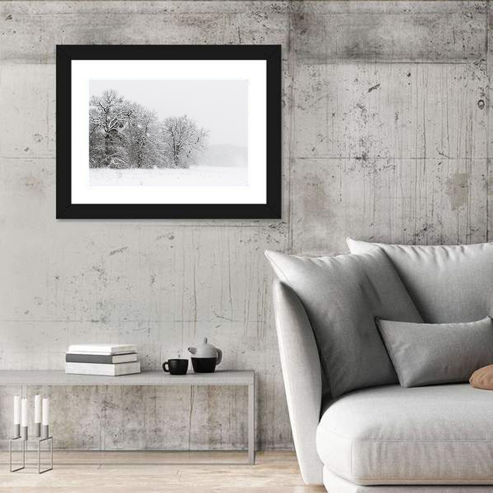 Foggy Winter Trees Wall Art