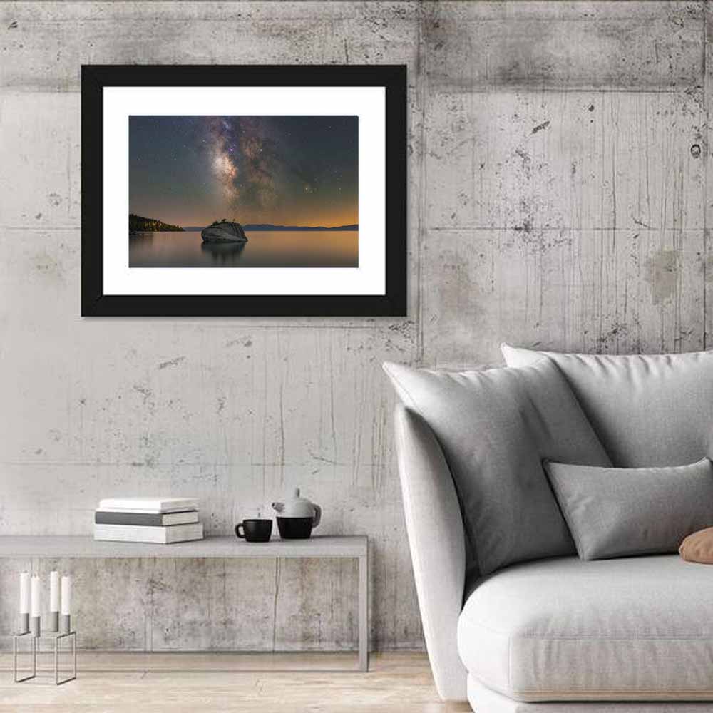 Milky Way Galaxy & Bonsai Rock Wall Art
