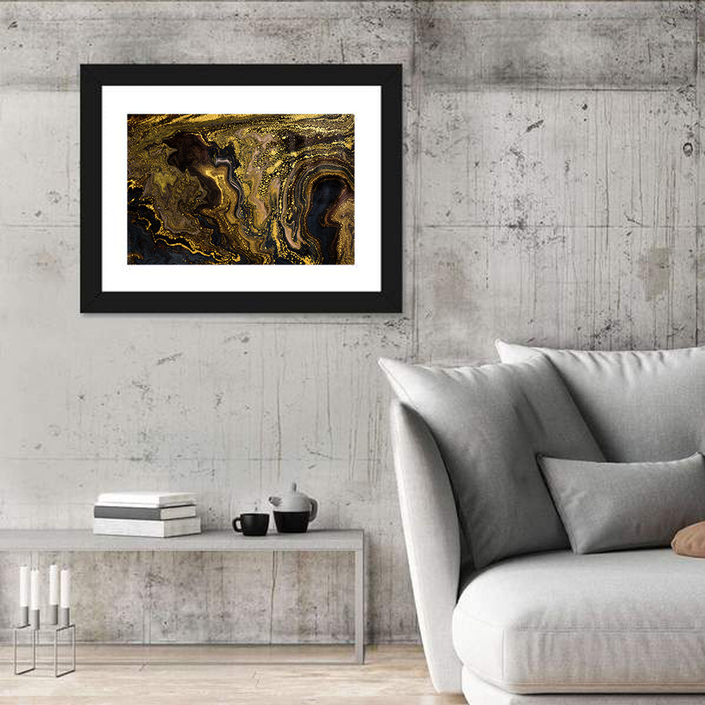 Black Gold Abstract Pattern Wall Art