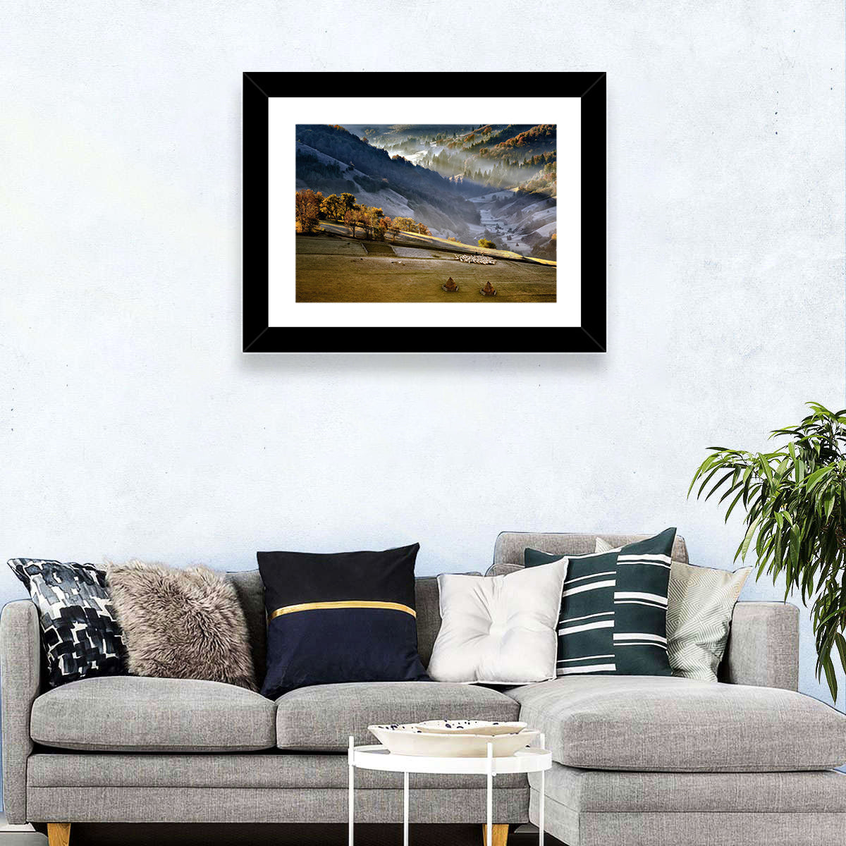 Mountains Village Landscape Wall Art