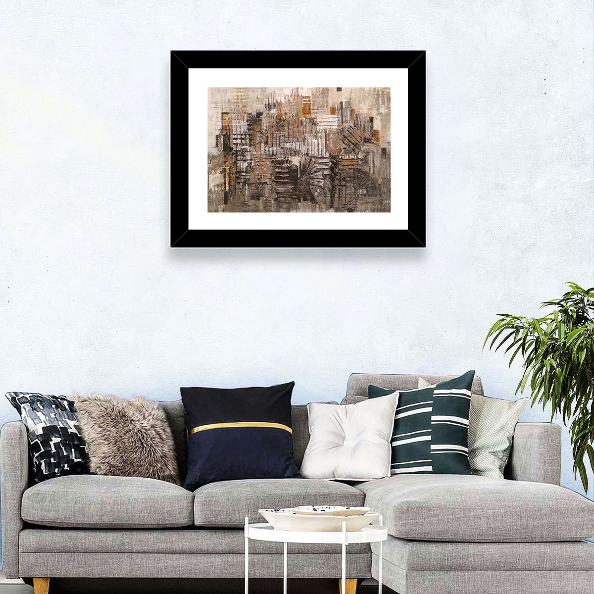 Skyline Strokes Abstract Pattern Wall Art