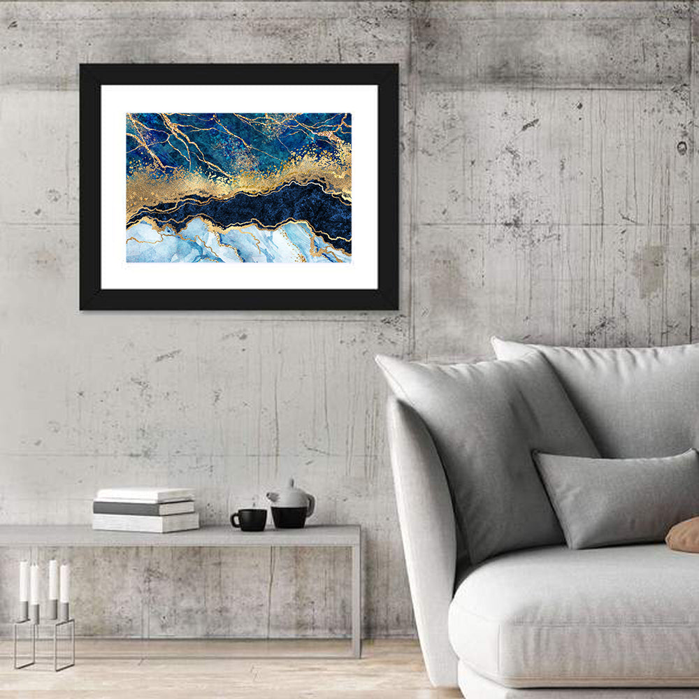 Marble Gold Glitter Abstract I Wall Art