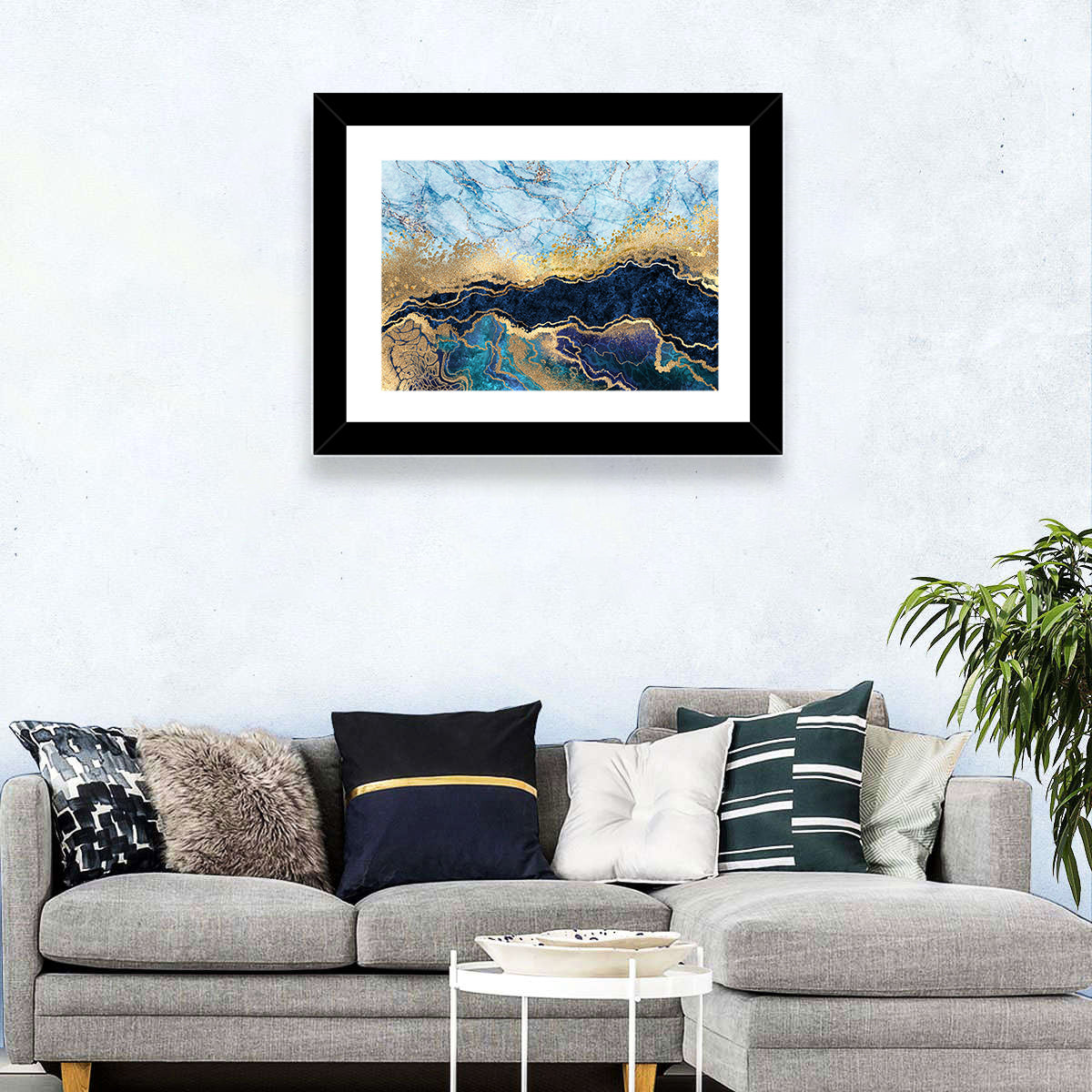 Marble Gold Glitter Abstract II Wall Art