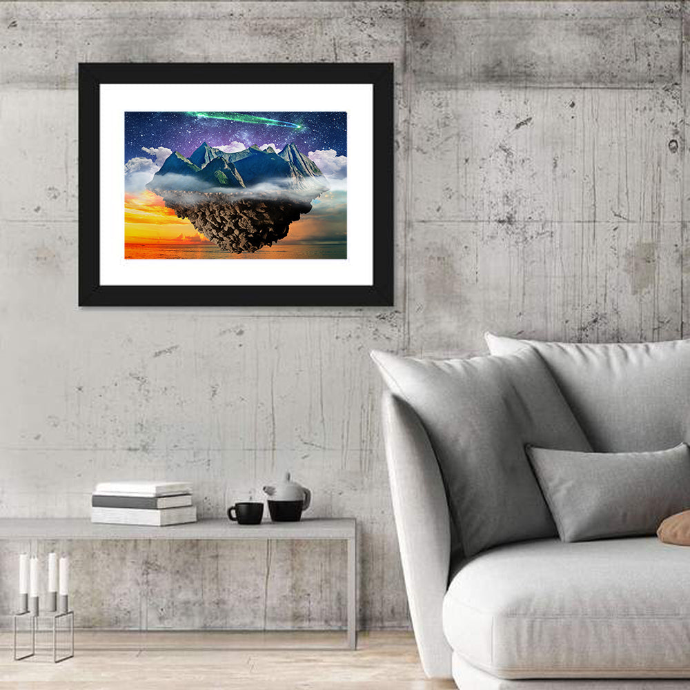 Fantasy Mountain Island Wall Art