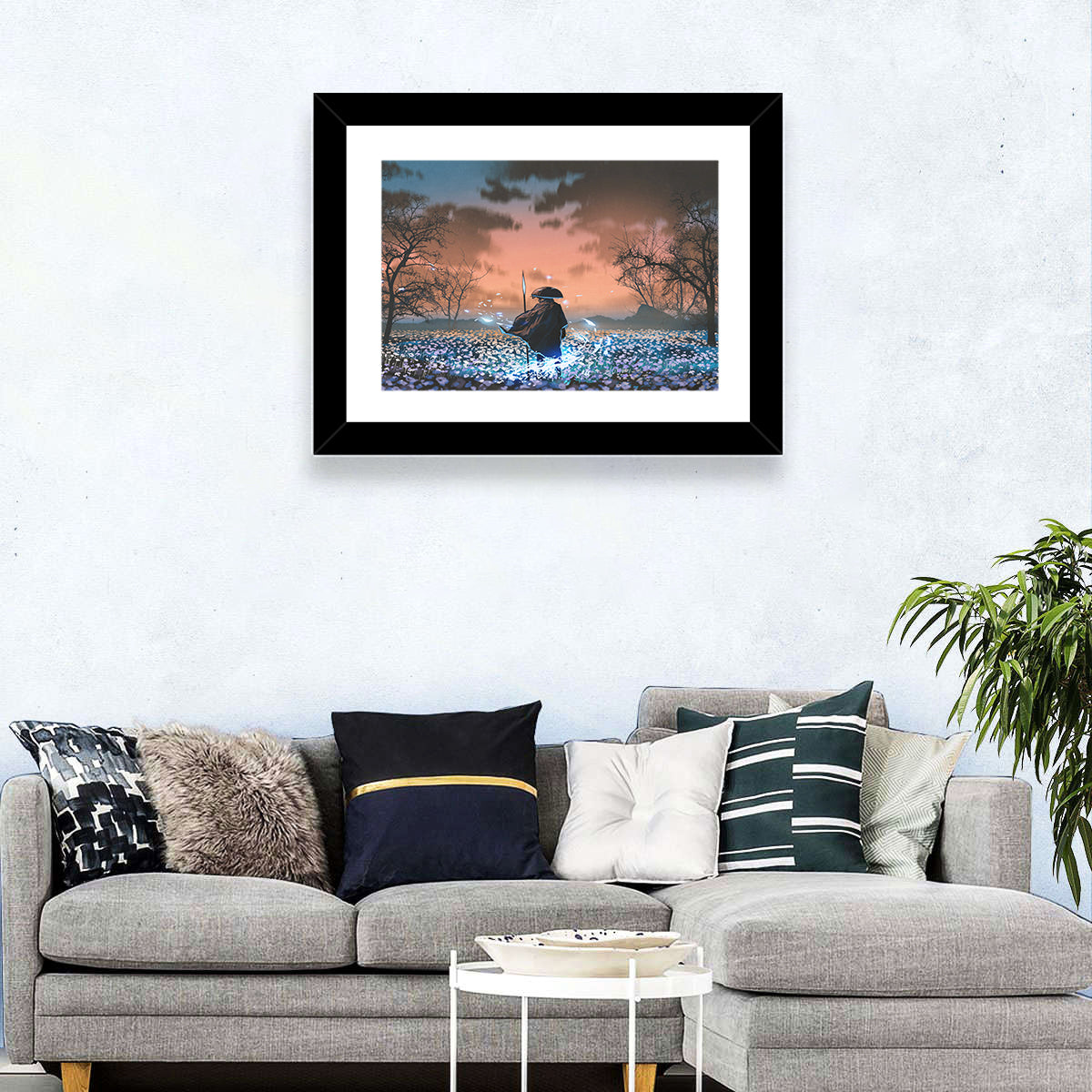 Warrior In Spring Field Wall Art