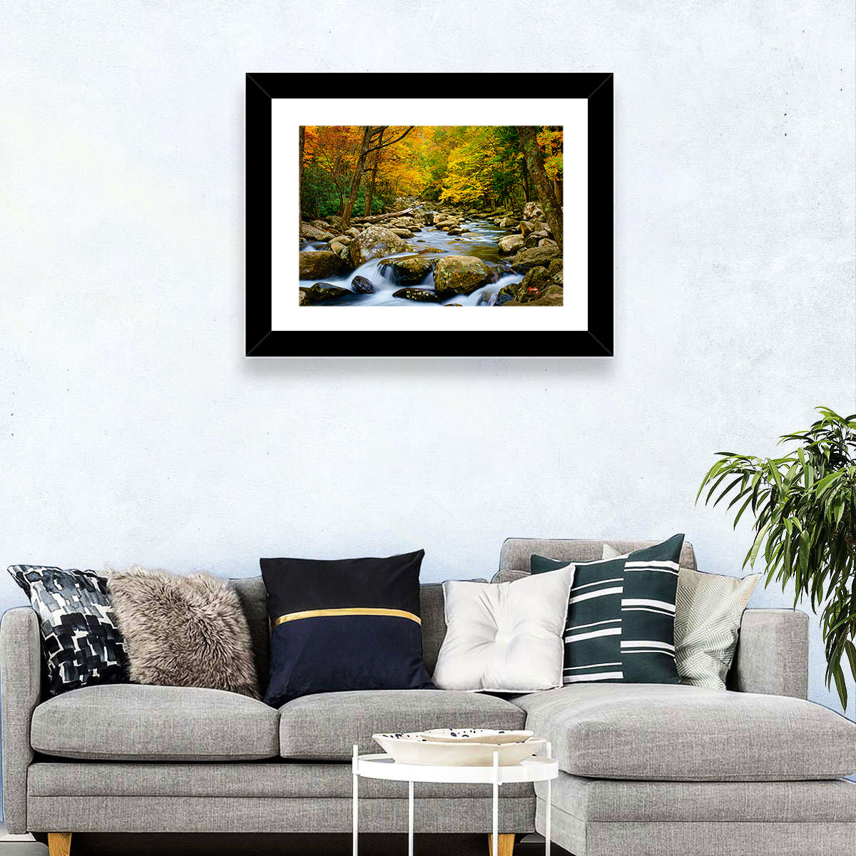Rushing Autumn Stream Wall Art
