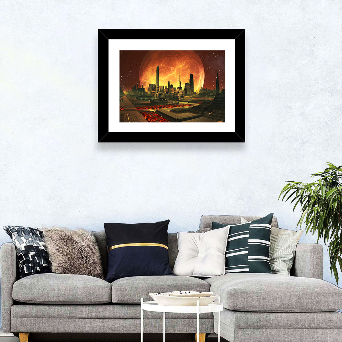 Futuristic Aliens City Wall Art