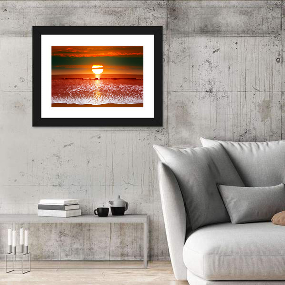 Sunset Over Ocean Wall Art