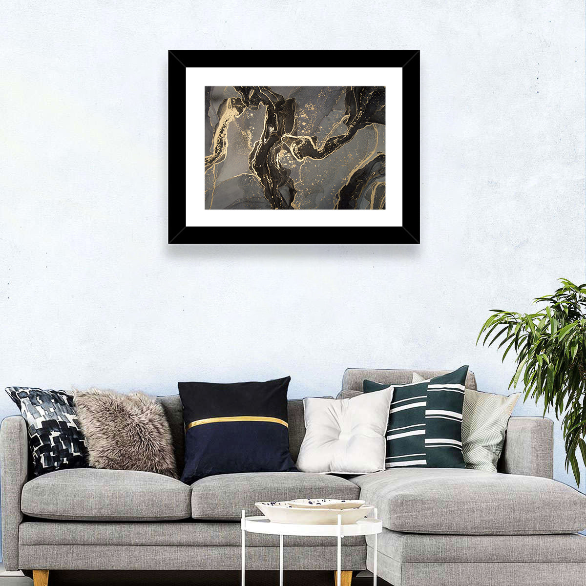 Luxury Black Gold Abstract Wall Art