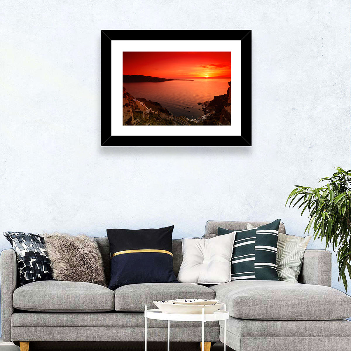 Santorini Sunset Wall Art