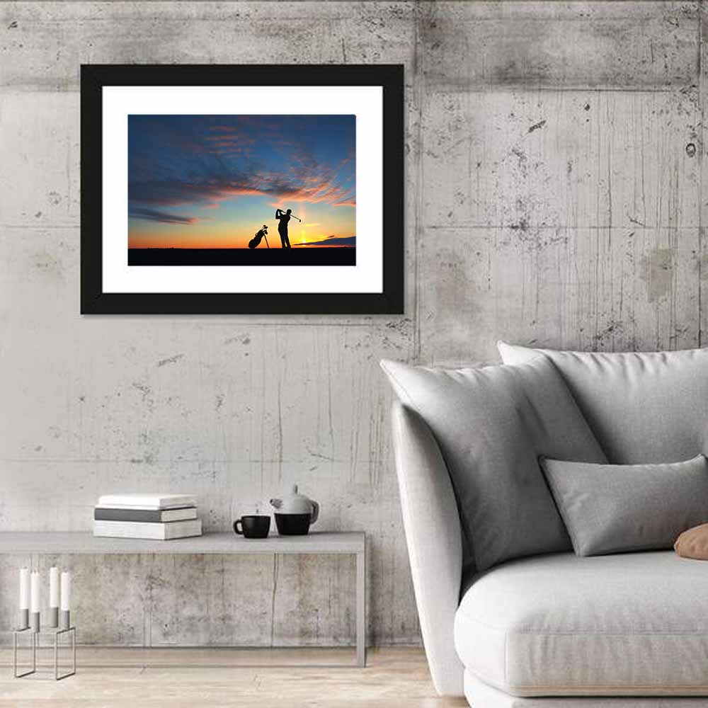 Golf Player Silhouette Wall Art