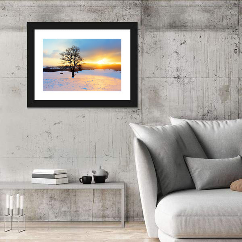 Snowy Winter Sunrise Wall Art