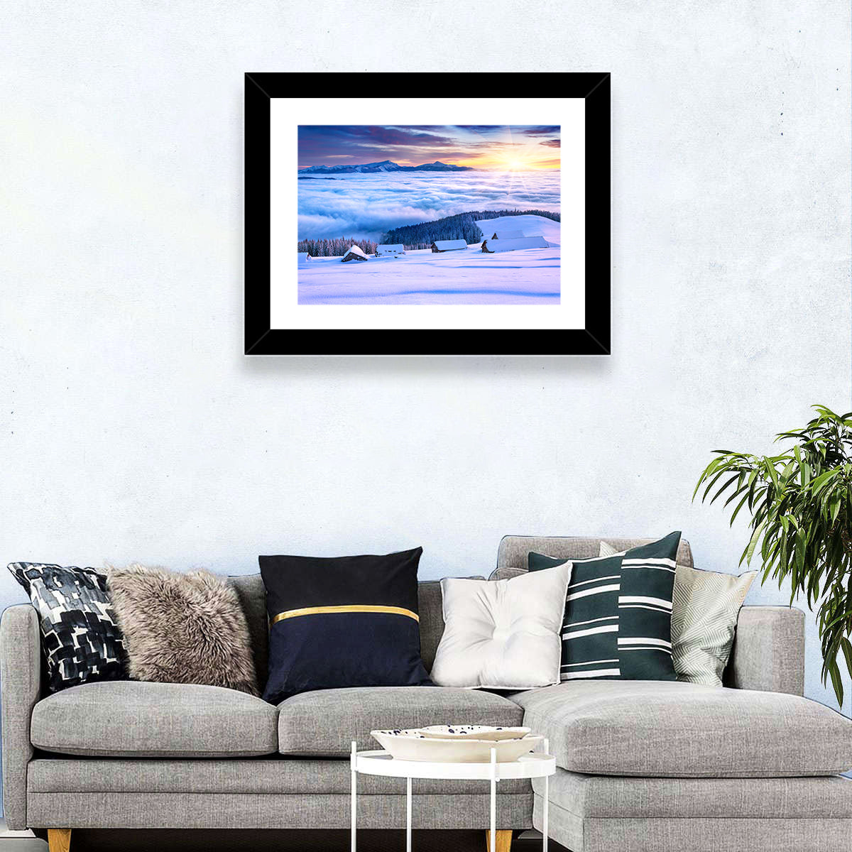 Snowy Landscape Above Clouds Wall Art