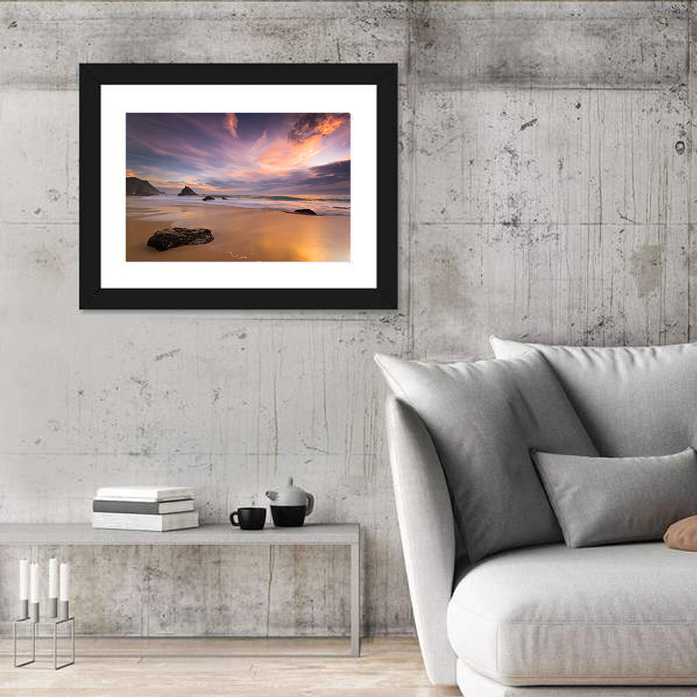 Adraga Beach Sunset Wall Art