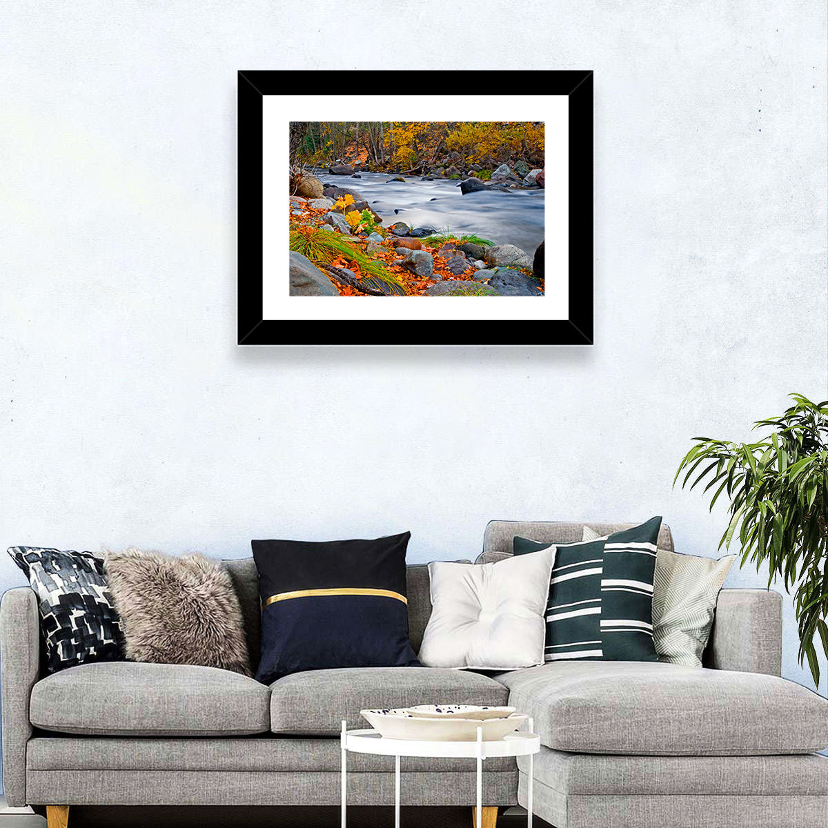 Autumn Forest Creek Wall Art