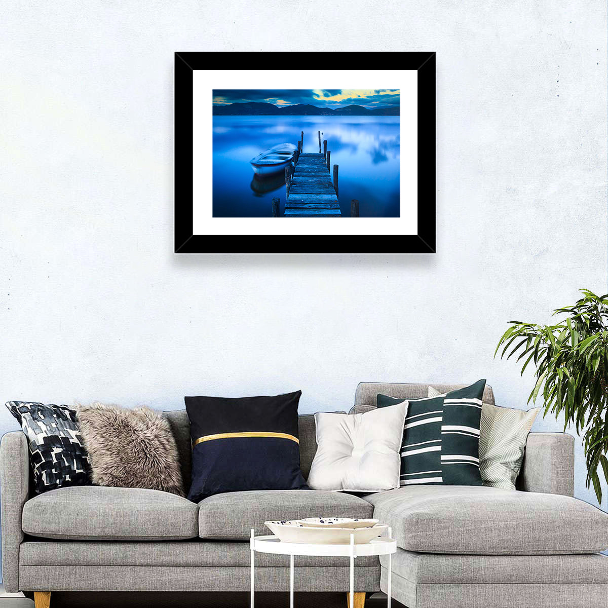 Boat & Wooden Pier Wall Art