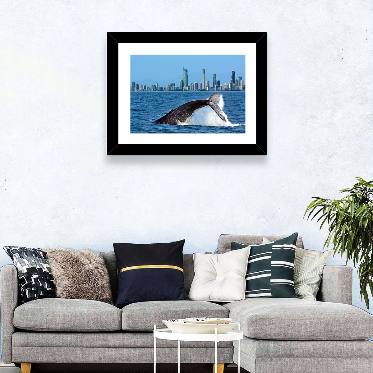 Whale and Skyline Wall Art