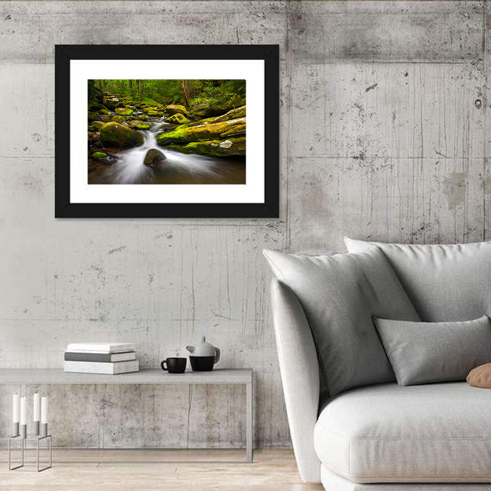 Green Forest Stream Wall Art