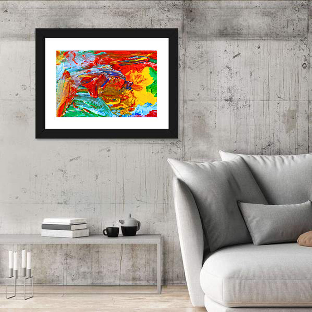 Random Colors Brush Abstract Wall Art