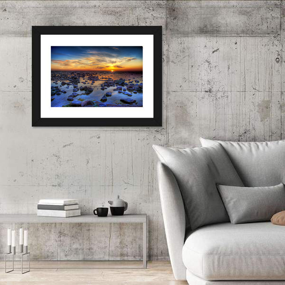 Sea Stones Sunset Wall Art