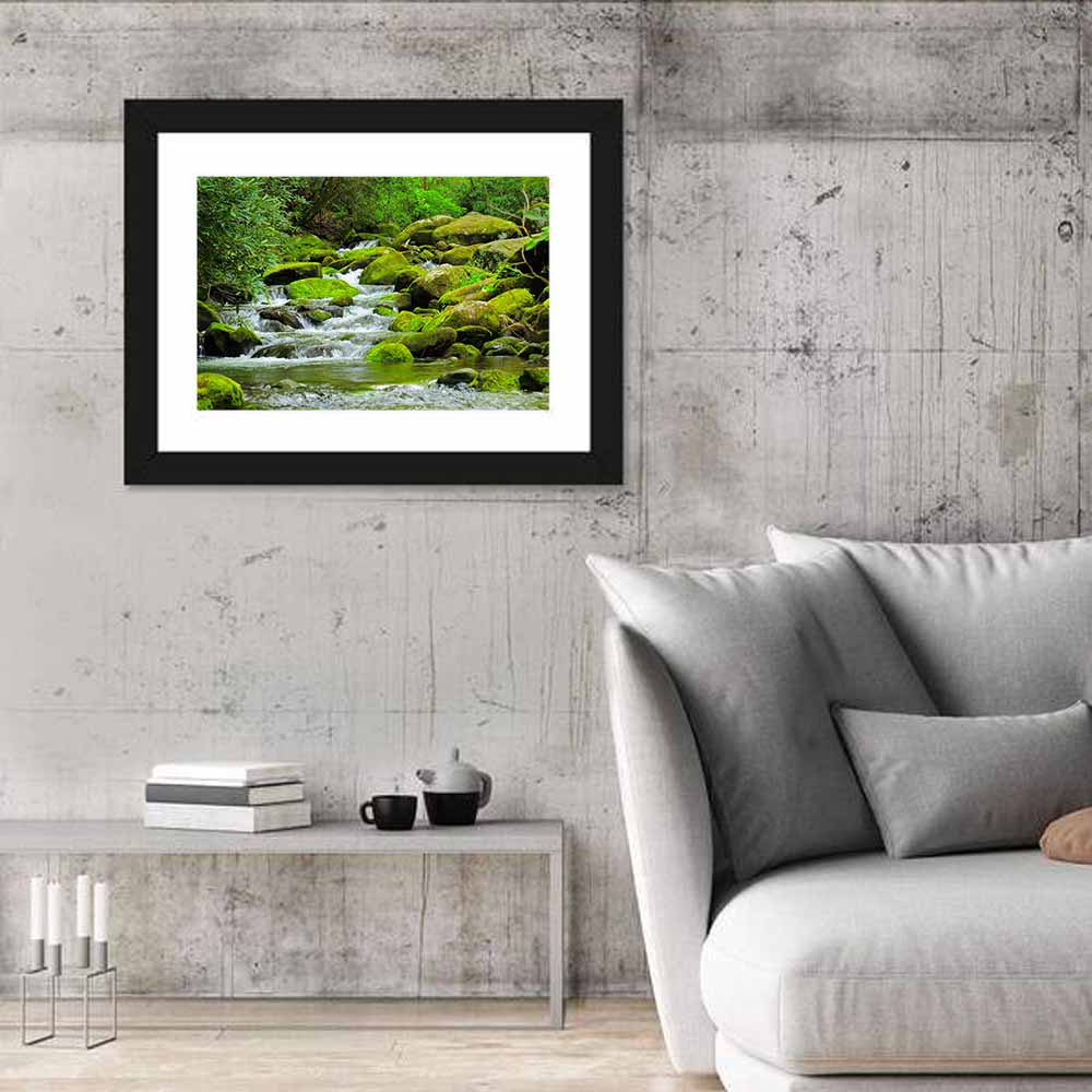 Cascading Mountain Stream Wall Art