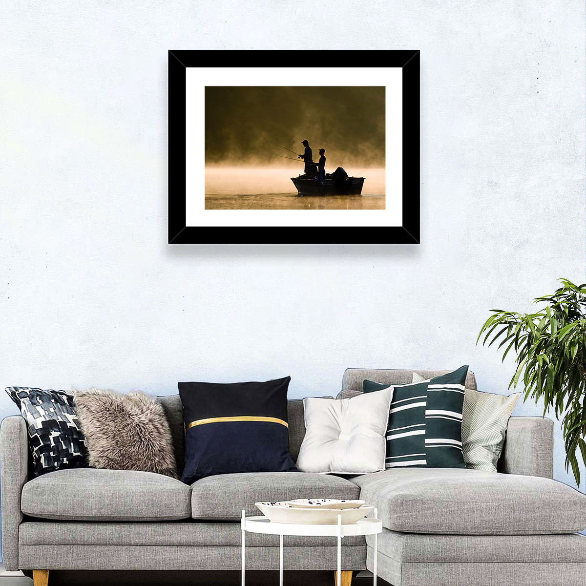 Misty Lake Fishing Wall Art
