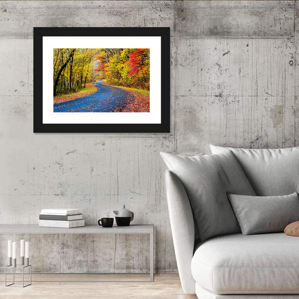 Wet Autumn Road Wall Art