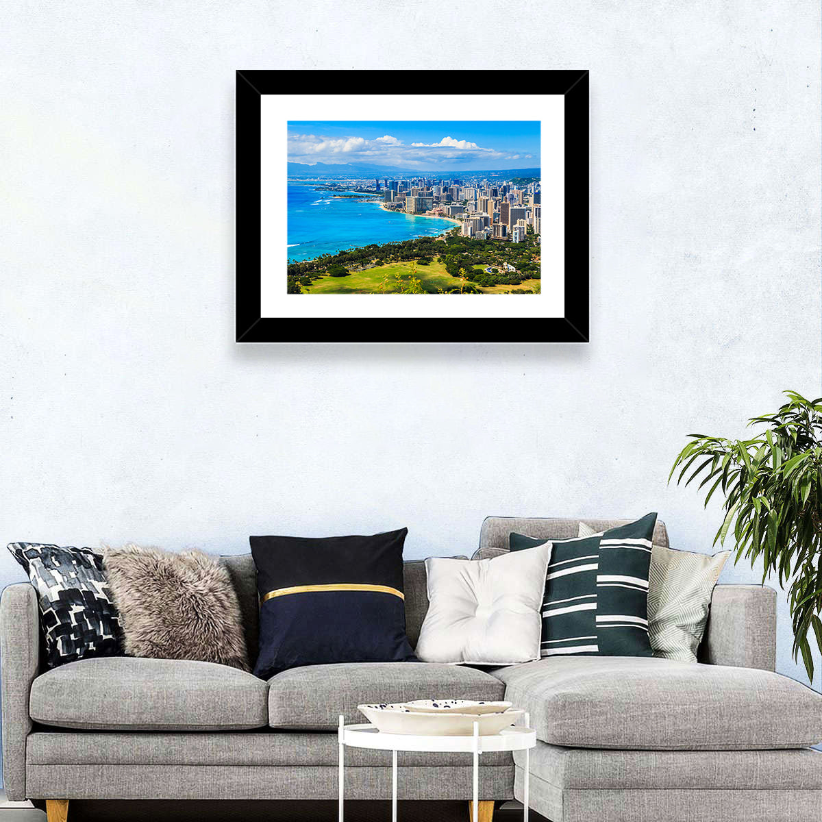 Honolulu Skyline Wall Art