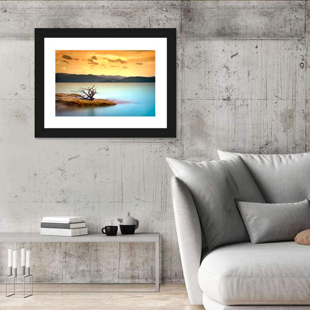 Turquoise Lake Sunset Wall Art