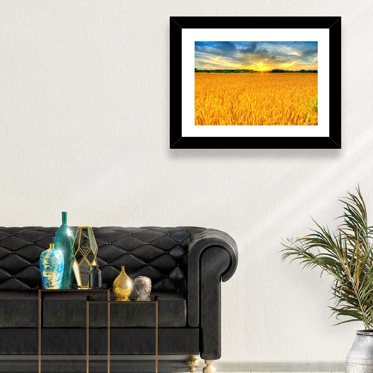 Wheat Field Sunset Wall Art