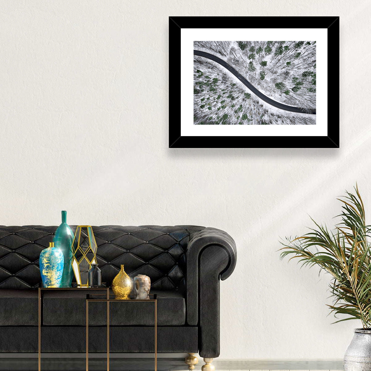Snowy Forest Road Wall Art