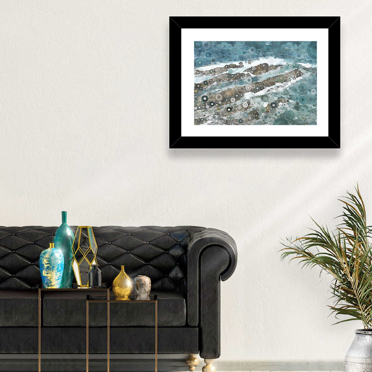 Mosaic Ocean Wave Abstract Wall Art